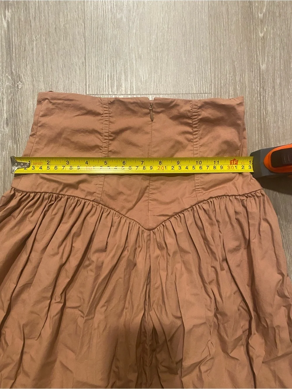 High-Waist Midi Skirt in Warm Brown